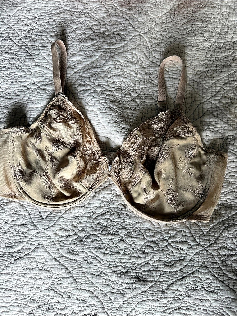 Wacoal Underwire Bra Floral Lace Beige 36D